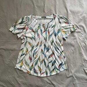 Colorful Leaf Pattern Women's Top